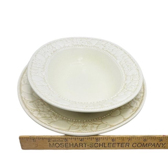 Vintage Vernon ware by Metlox Antiqua Oval Large Platter and Vegetable Bowl Set - Picture 8 of 10